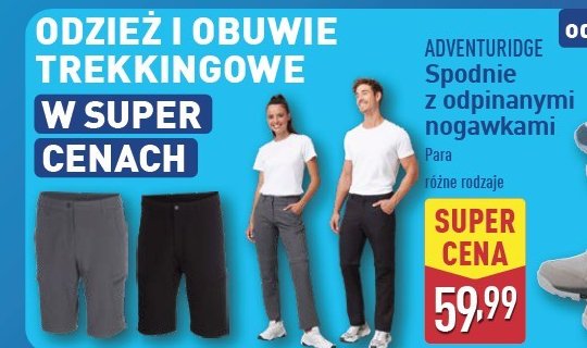 Spodnie z odpinanymi nogawkami męskie m-xxl ADVENTURIDGE promocja w Aldi