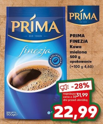 Kawa mielona Prima Finezja 500 g promocja w Kaufland