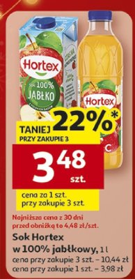 Sok Hortex w 100% jabłkowy promocja w Auchan