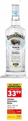 Wódka Żubrówka Biała 40%, 700 ml promocja w Biedronka