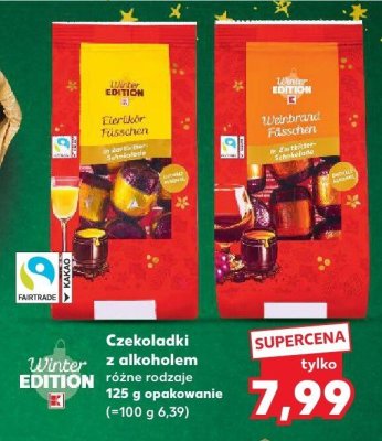 Czekoladki z alkoholem Winter Edition różne rodzaje 125g  promocja w Kaufland