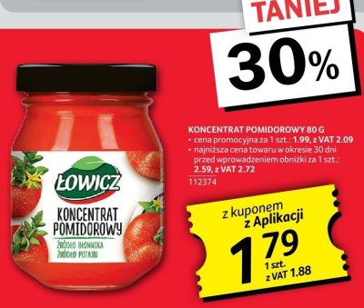 Koncentrat pomidorowy Łowicz 80g promocja w Selgros