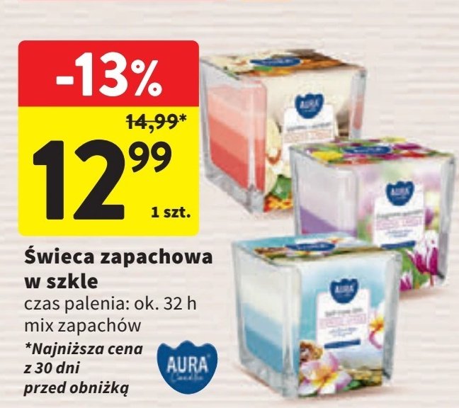 Świeca zapachowa w szkle Aura fragrances candles promocja