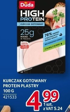 Kurczak gotowany protein plastry Duda High Protein promocja w Selgros