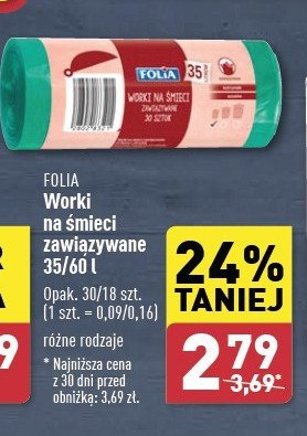 Worki na śmieci 60 l rolka Folia promocja