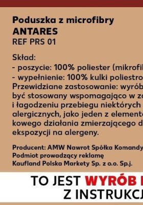 Poduszka z mikrofibry 70x80 cm promocja w Kaufland