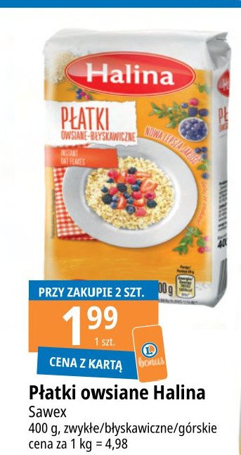 Płatki owsiane zwykłe Halina promocja