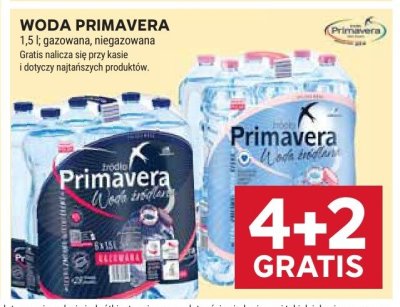 Woda Primavera 4+2 gratis promocja w Stokrotka