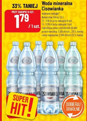 Woda mineralna Cisowianka promocja w POLOmarket