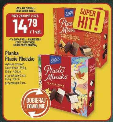 Pianka Ptasie Mleczko Wedel promocja w POLOmarket