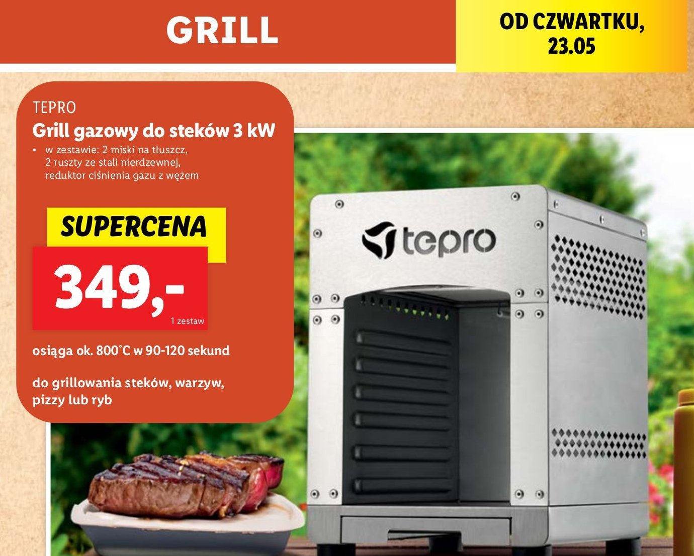 Grill do steków 3kw Tepro promocja