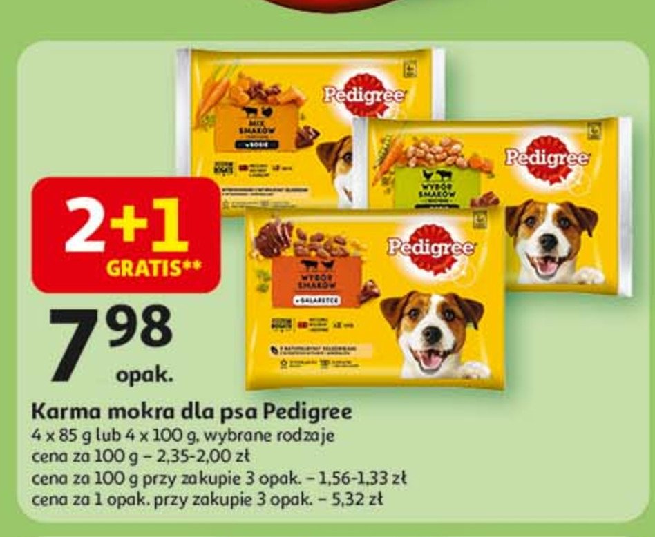 Karma dla psa wybór smaków z warzywami w sosie Pedigree promocja