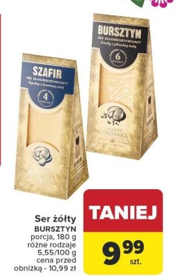 Ser żółty Szafir porcja 180 g promocja w Carrefour Market