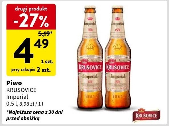 Piwo Krusovice imperial promocja