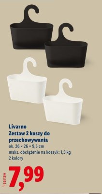 Zestaw 2 koszy do przechowywania 26x26x9,5 cm promocja w Lidl
