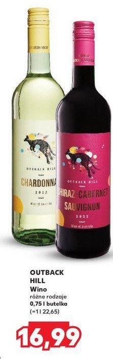 Wino Outback hill chardonnay promocja w Kaufland