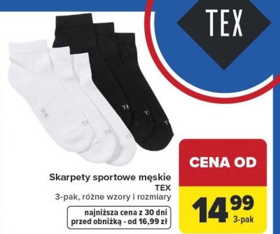 Skarpety sportowe męskie 3-pak TEX promocja w Carrefour Market