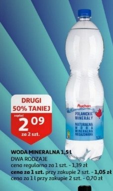 Woda mineralna naturalna Auchan różnorodne (logo czerwone) promocja w Twój Market