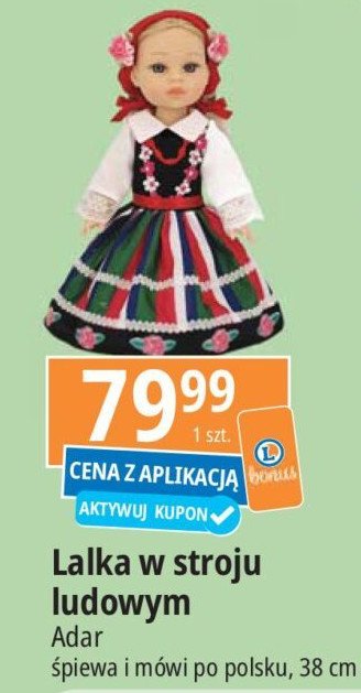 Lalka w stroju ludowym Adar promocja w Leclerc