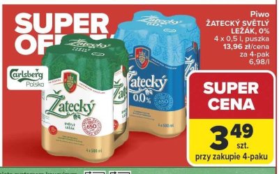 Piwo Żatecký Světlý Ležák bezalkoholowe 0% promocja w Carrefour