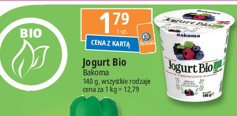 Jogurt owoce leśne Bakoma jogurt bio promocja