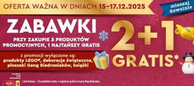Zabawki 2+1 GRATIS promocja w Biedronka