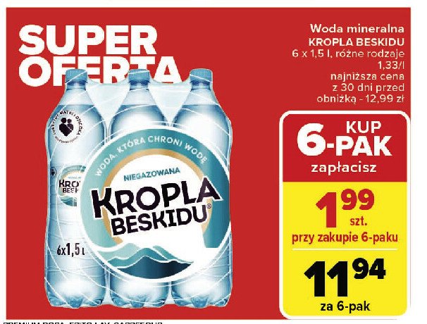 Woda niegazowana Kropla beskidu promocja