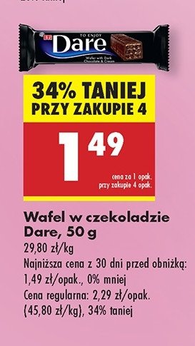 Wafelek w ciemnej czekoladzie Eti dare promocja w Biedronka