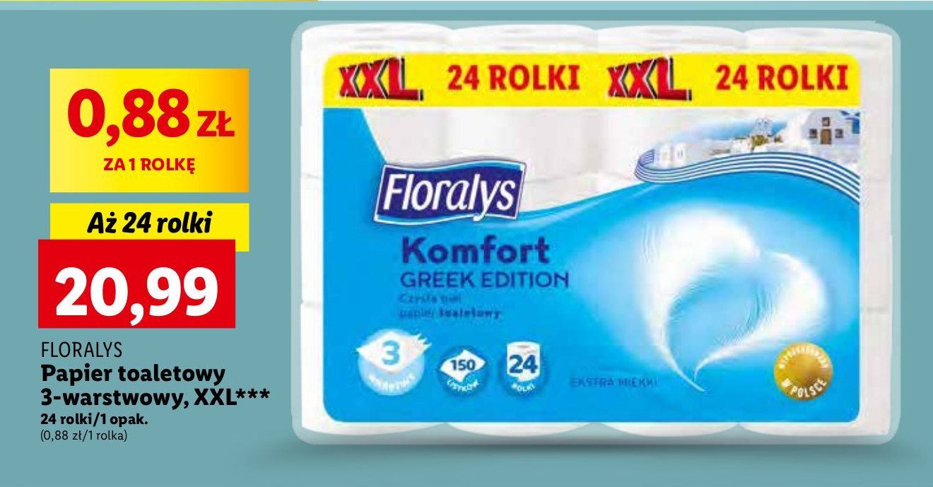 Papier toaletowy komfort greek edition Floralys promocja