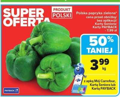 Papryka zielona promocja w Carrefour