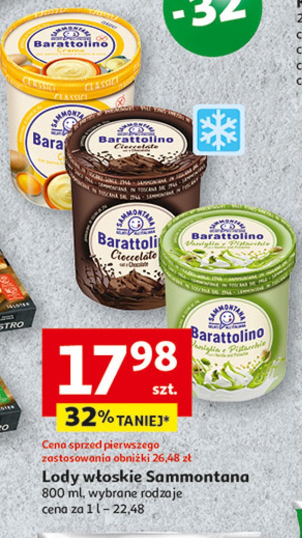 Lody kremowe BARATTOLINO promocja w Auchan