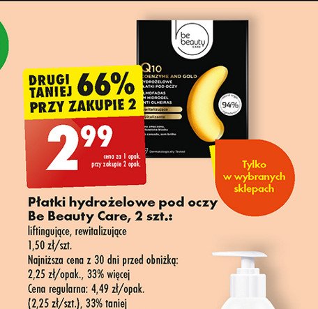 Hydrożelowe płatki pod oczy collagen Be beauty care promocja