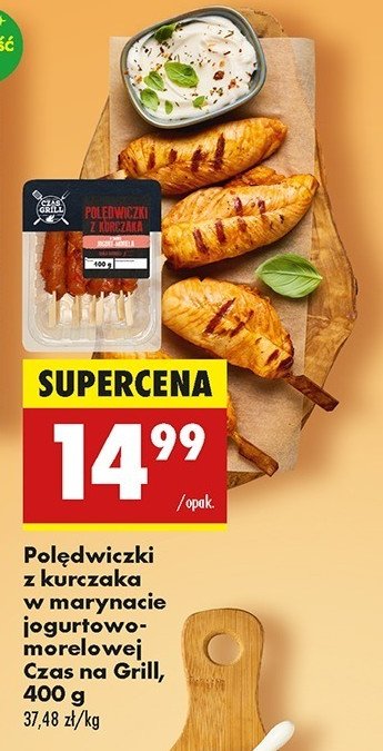 Polędwiczki z kurczaka w marynacie jogurt-morela Czas na grill promocja w Biedronka