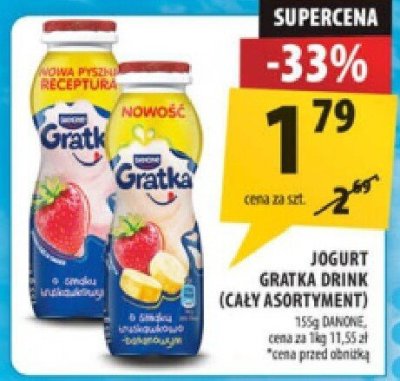 Jogurt Gratka Drink (cały asortyment) promocja w Arhelan