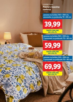 Komplet pościeli z bawełną renforce 220 x 200 cm + 2 x 70 x 80 cm LIVARNO HOME promocja
