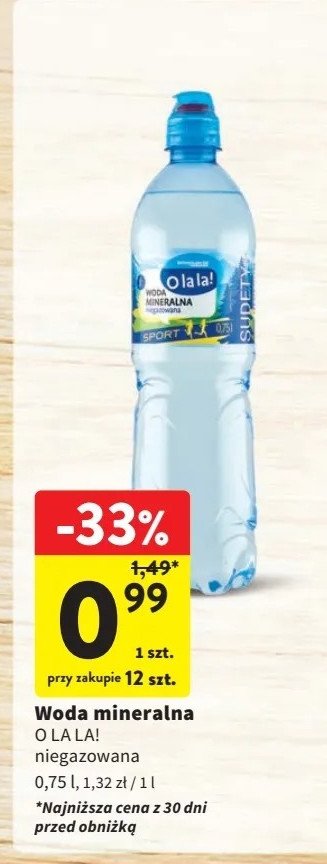 Woda niegazowana sport O la la! promocja