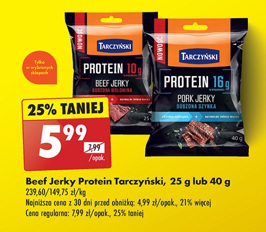 Suszona wołowina Tarczyński protein promocja