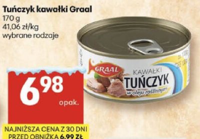 Tuńczyk kawałki Graal promocja w Delikatesy Centrum