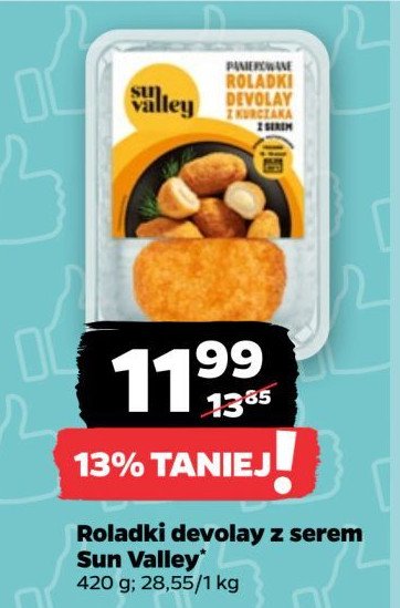 Panierowane roladki devolay z kurczaka z serem SUN VALLEY promocja w Netto