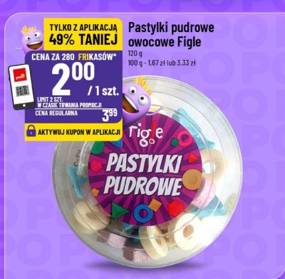 Pastylki pudrowe owocowe Figle promocja w POLOmarket