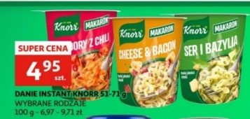 Makaron ser i bazylia Knorr danie promocja