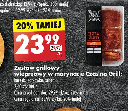 Zestaw grillowy: boczek karkówka schab Czas na grill promocja