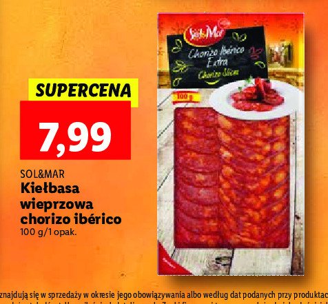 Kiełbasa salami salchichón iberico Sol&mar promocja