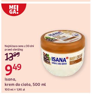 Krem do ciała z masłem shea i kakao Isana promocja w Rossmann