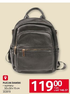 Plecak damski 30x50x15 cm Selgros promocja w Selgros