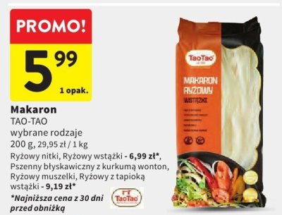 Makaron TAO-TAO ryżowy nitki promocja w Intermarche
