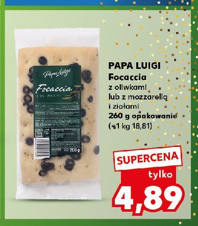 Focaccia z oliwkami Papa luigi promocja