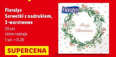 Serwetki z nadrukiem 3-warstwowe promocja w Lidl
