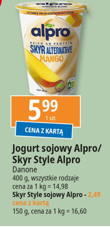 Jogurt mango ALPRO SKYR STYLE promocja w Leclerc