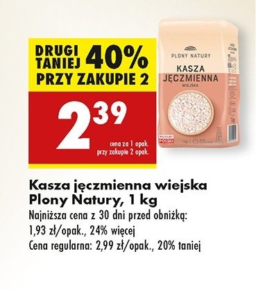 Kasza jęczmienna wiejska Plony natury promocja w Biedronka